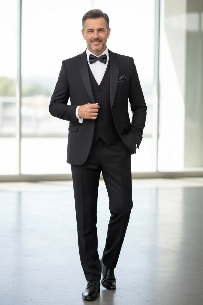 HUGO LAURENT™ | Men's Modern Shawl Collar 3-Piece Suit