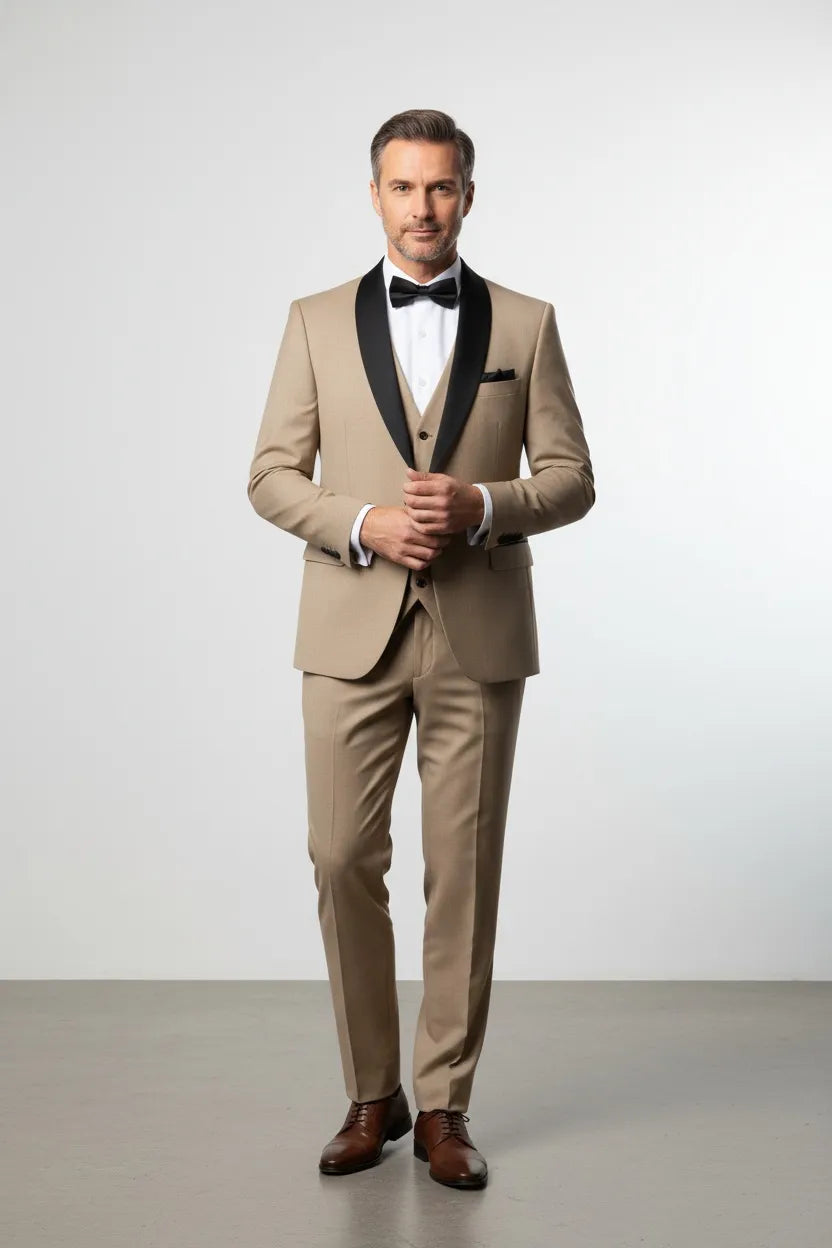 HUGO LAURENT™ | Men's Modern Shawl Collar 3-Piece Suit