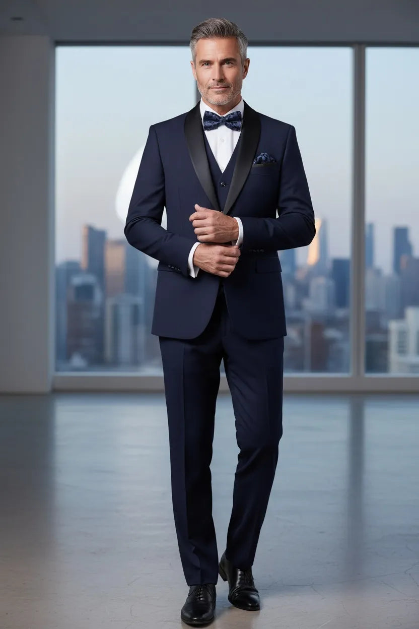 HUGO LAURENT™ | Men's Modern Shawl Collar 3-Piece Suit