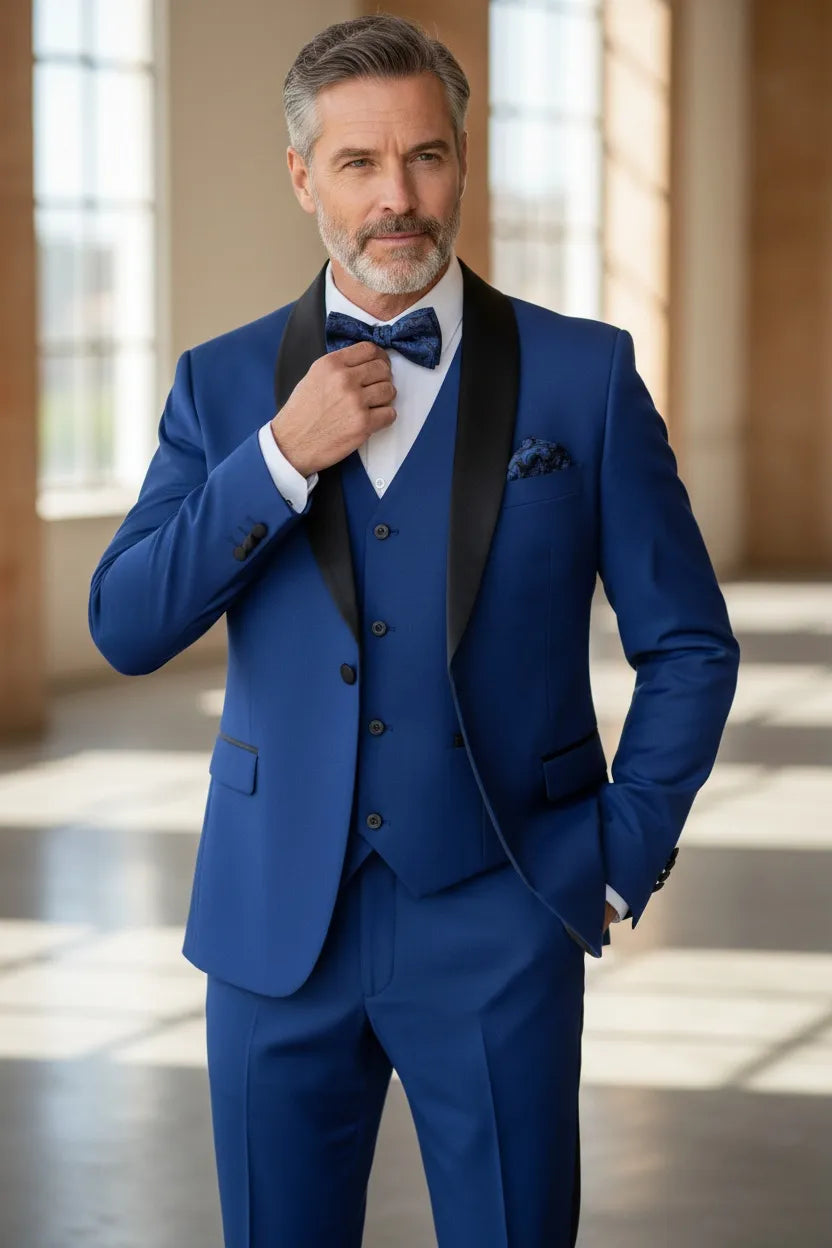 HUGO LAURENT™ | Men's Modern Shawl Collar 3-Piece Suit