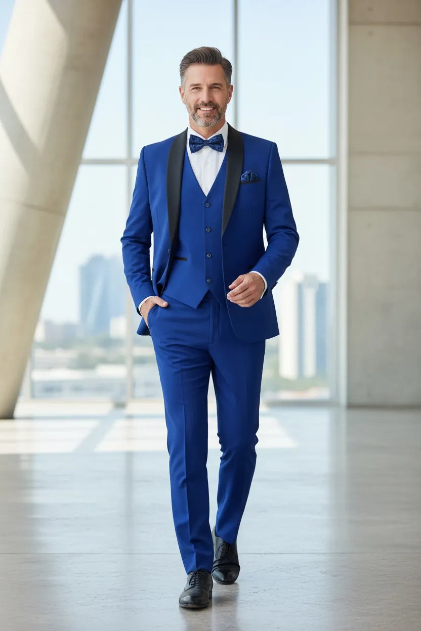 HUGO LAURENT™ | Men's Modern Shawl Collar 3-Piece Suit
