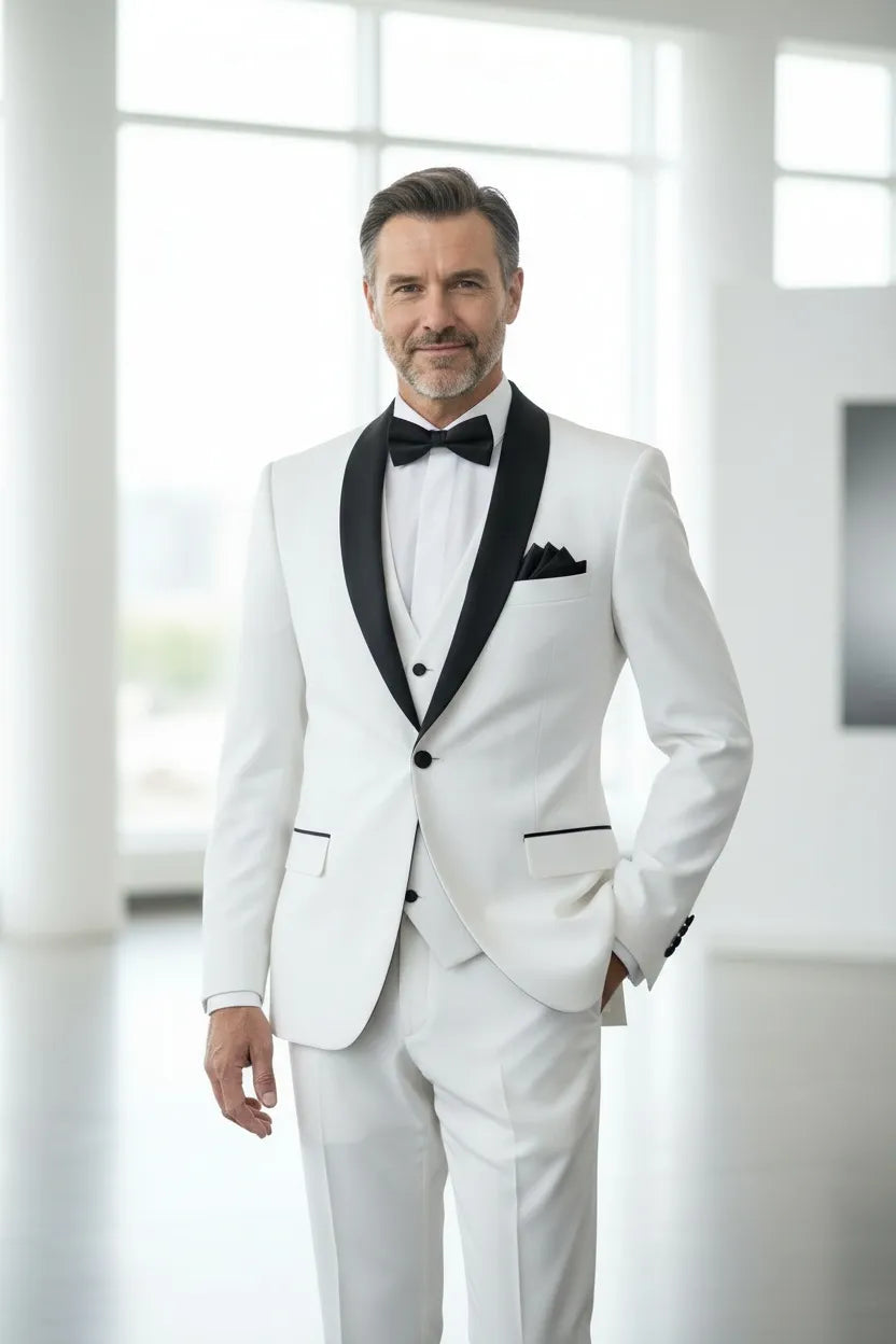 HUGO LAURENT™ | Men's Modern Shawl Collar 3-Piece Suit