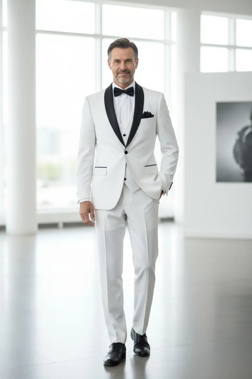 HUGO LAURENT™ | Men's Modern Shawl Collar 3-Piece Suit