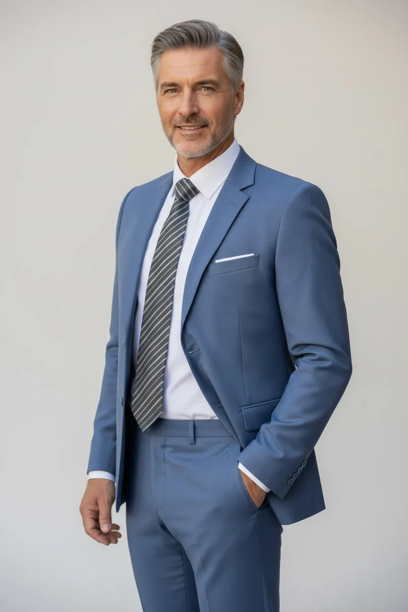 HUGO LAURENT™ | Men's Office-Style Two-Button Two-Piece Suit