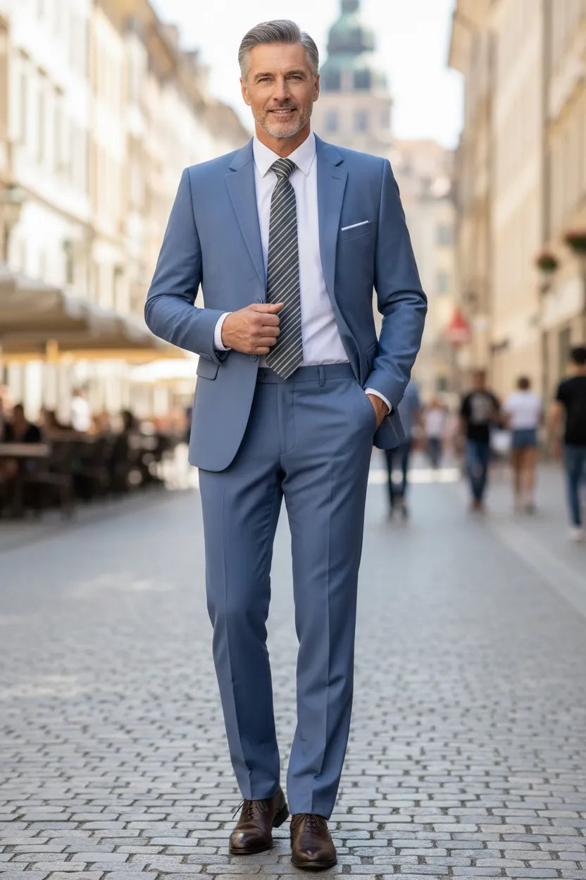 HUGO LAURENT™ | Men's Office-Style Two-Button Two-Piece Suit