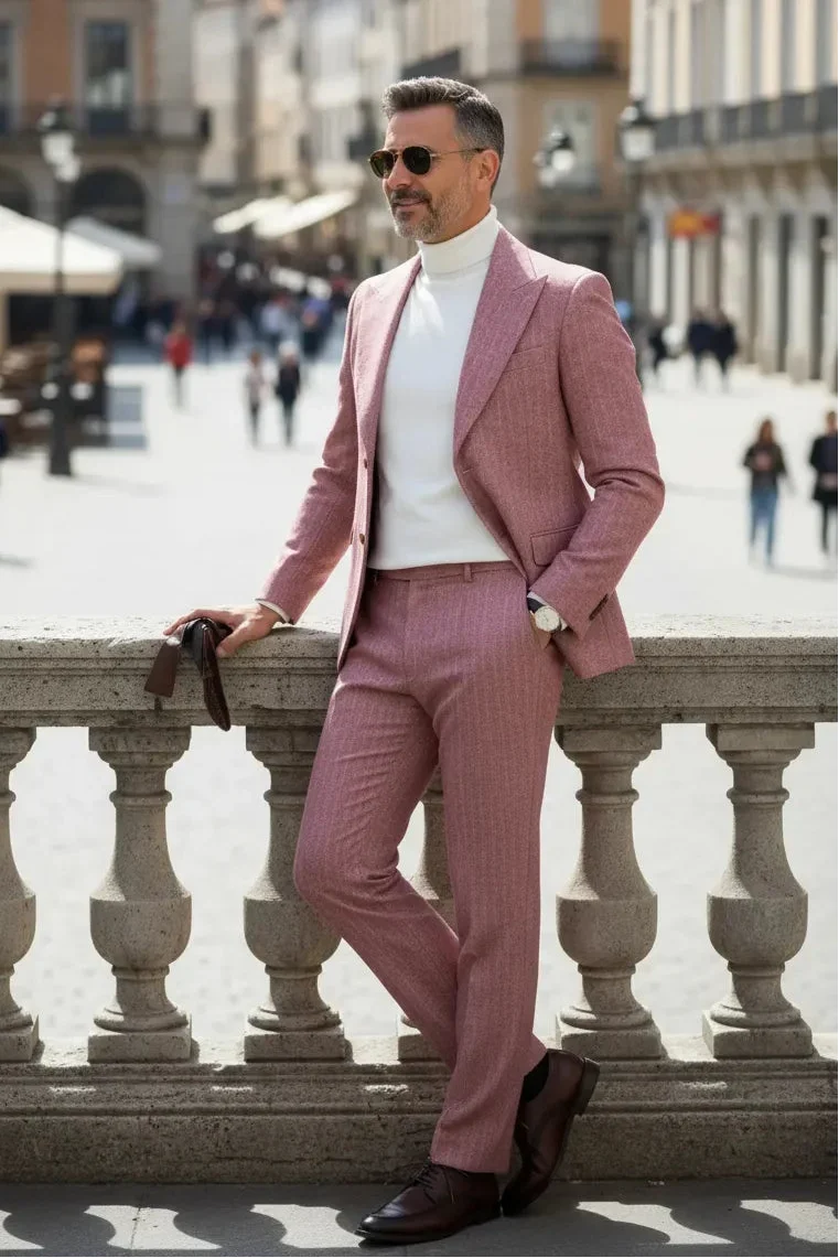 HUGO LAURENT™ | Men's Elegant Herringbone 2-Piece Suit
